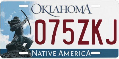 OK license plate 075ZKJ