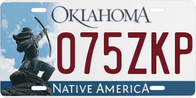 OK license plate 075ZKP