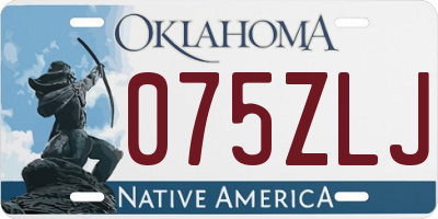 OK license plate 075ZLJ