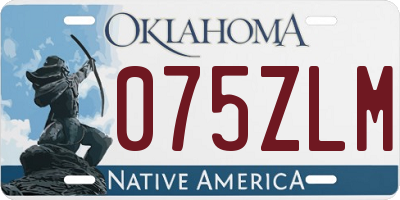 OK license plate 075ZLM