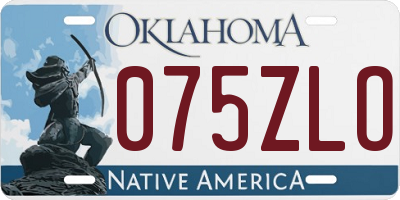 OK license plate 075ZLO