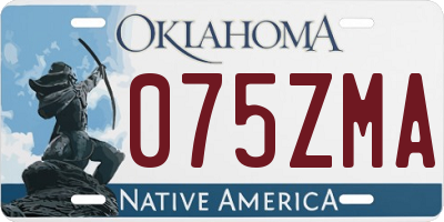 OK license plate 075ZMA