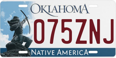 OK license plate 075ZNJ
