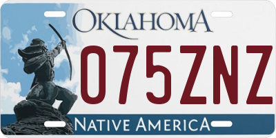 OK license plate 075ZNZ