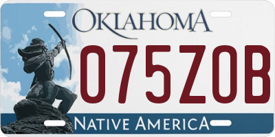 OK license plate 075ZOB