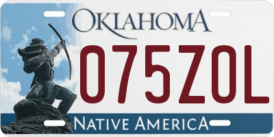 OK license plate 075ZOL