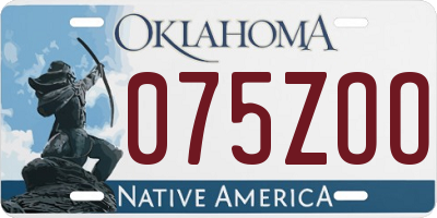 OK license plate 075ZOO