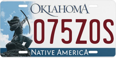 OK license plate 075ZOS