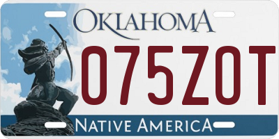 OK license plate 075ZOT