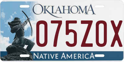 OK license plate 075ZOX