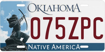OK license plate 075ZPC