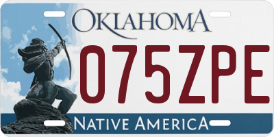 OK license plate 075ZPE