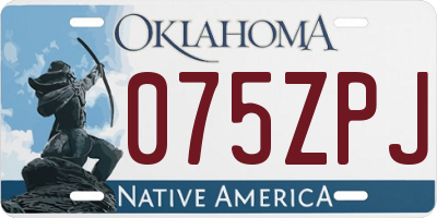 OK license plate 075ZPJ