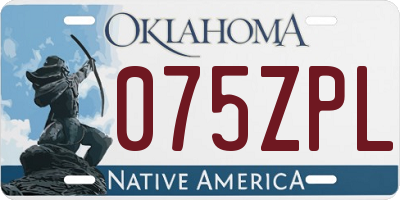 OK license plate 075ZPL