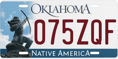 OK license plate 075ZQF