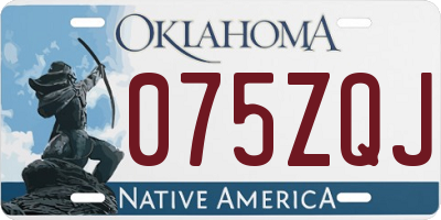 OK license plate 075ZQJ
