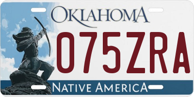 OK license plate 075ZRA