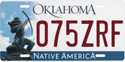 OK license plate 075ZRF