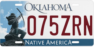 OK license plate 075ZRN