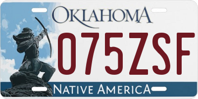 OK license plate 075ZSF