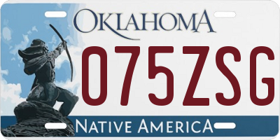 OK license plate 075ZSG