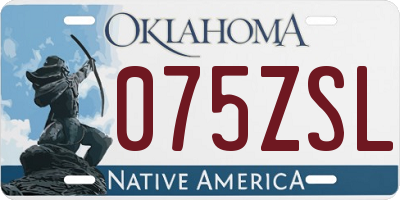 OK license plate 075ZSL