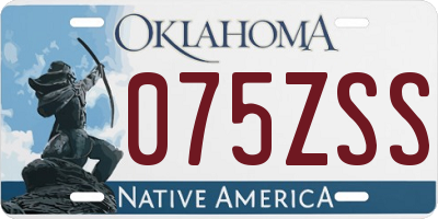 OK license plate 075ZSS
