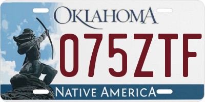 OK license plate 075ZTF