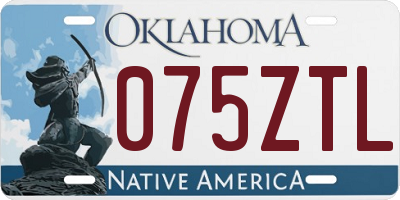 OK license plate 075ZTL
