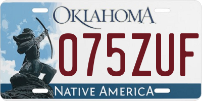 OK license plate 075ZUF