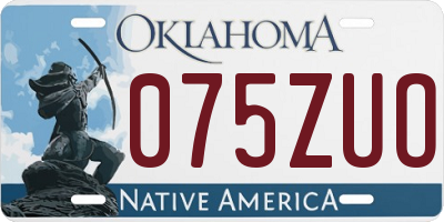 OK license plate 075ZUO