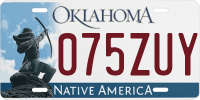 OK license plate 075ZUY