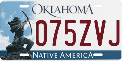 OK license plate 075ZVJ