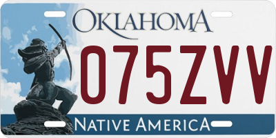 OK license plate 075ZVV