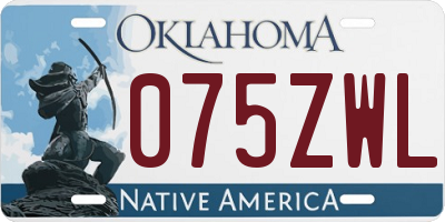 OK license plate 075ZWL