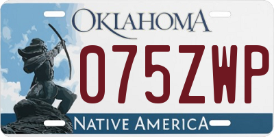OK license plate 075ZWP