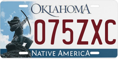 OK license plate 075ZXC