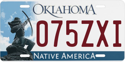 OK license plate 075ZXI