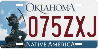 OK license plate 075ZXJ