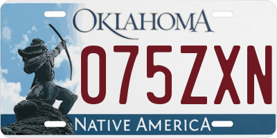 OK license plate 075ZXN