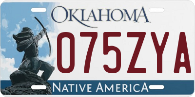 OK license plate 075ZYA