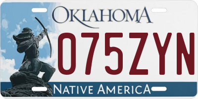 OK license plate 075ZYN