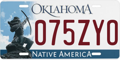 OK license plate 075ZYO