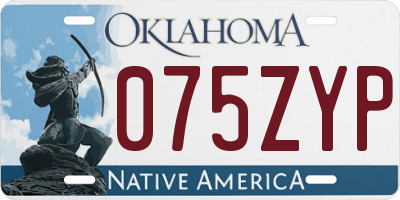 OK license plate 075ZYP