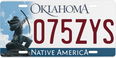 OK license plate 075ZYS