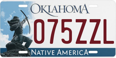 OK license plate 075ZZL