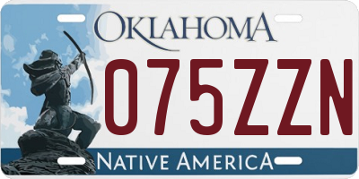 OK license plate 075ZZN