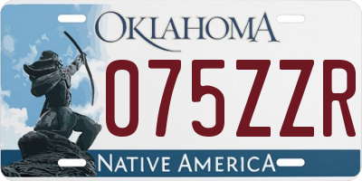 OK license plate 075ZZR