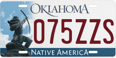 OK license plate 075ZZS