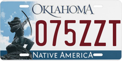 OK license plate 075ZZT